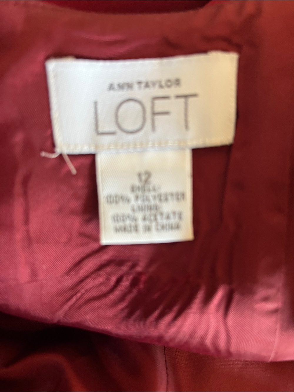 LOFT Sleeveless Wine-Red Maxi Dress W/ Scoop Low Back - Picture 5 of 5